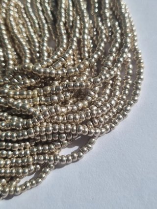 Perline tonde oro/argento satinato