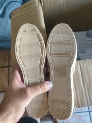 Sandalias Esparto Rayas Beige/Naranja Talla 39