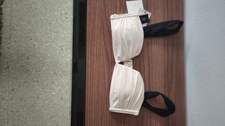 Bikini Zara Pliegues Beige y Negro