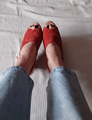 Sandalias Gaimo Cuña Piel Roja