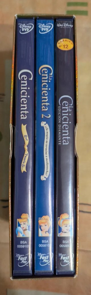 Pack 3 Películas DVD La Cenicienta Disney