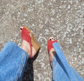 Sandalias cuña Gaimo ante teja talla 41