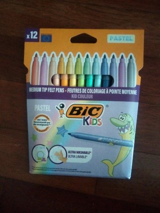 12 Rotuladores BIC Kids Pastel Nuevos