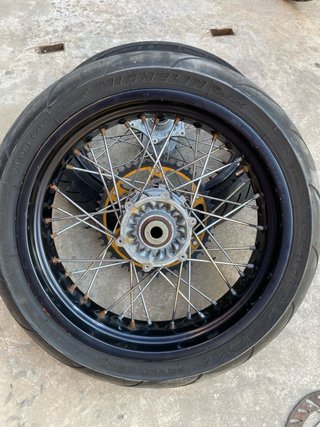 Llantas Supermotard con Discos y Soporte