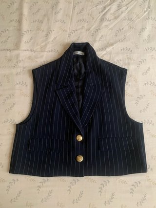 Chaleco rayas azul marino mujer.