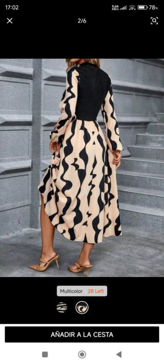Vestido Shein Negro y Beige Talla M