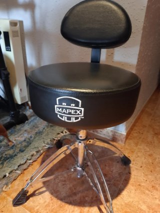 Taburete Mapex Negro con Respaldo