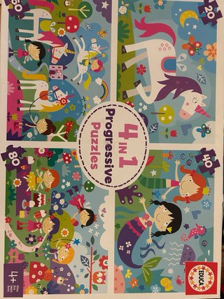 Set de cuatro puzzles para evolución de edades
