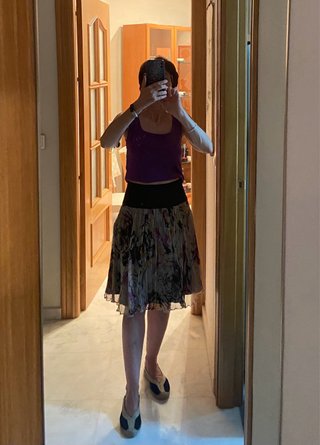 Falda estampada multicolor