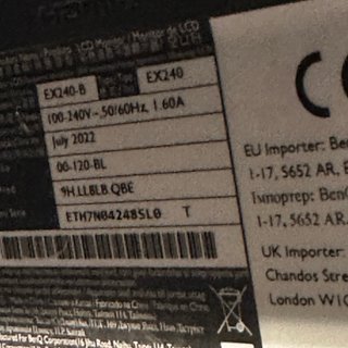 Monitor BenQ EX240 165hz HDR 1ms