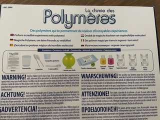 Juego experimental "La chimie des polymeres"
