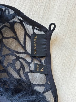 Vestido Beckaro negro encaje sin mangas Talla M