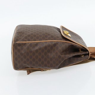 CELINE Macadam Canvas Backpack PVC Leather Brown