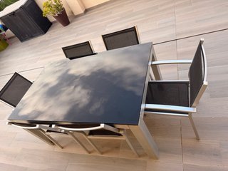 Mesa y 6 Sillas de Jardín