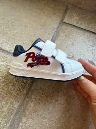 Tenis Ralph Lauren Niño Blanco Azul