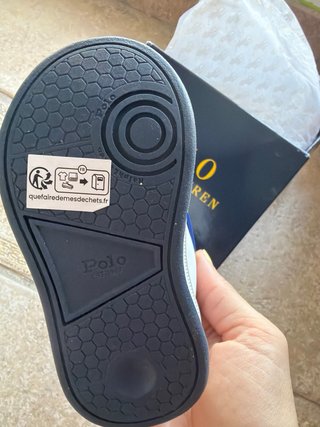 Tenis Ralph Lauren Niño Blanco Azul