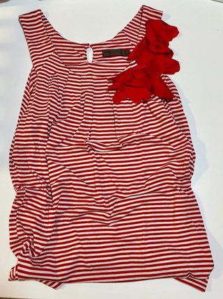 Camiseta Cortefiel Talla M Rayas Rojas