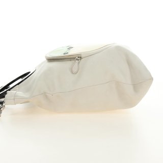 CELINE Chain Shoulder Bag Leather 2way White