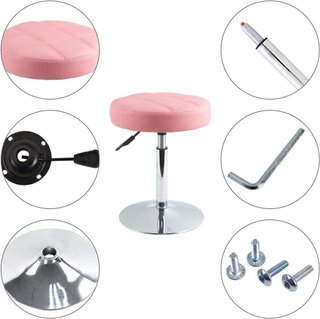 Taburete giratorio rosa piel altura ajustable
