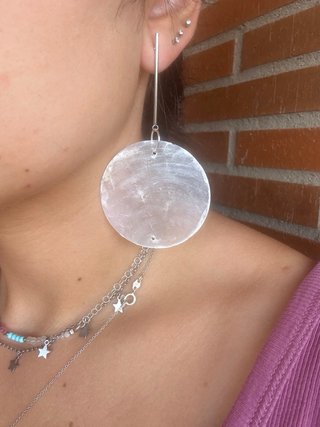 Pendientes nacar/concha plateados