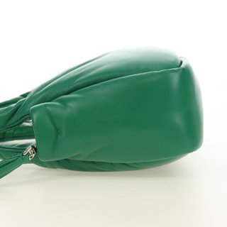 PRADA Hand Bag Leather 2way Green Silver Auth