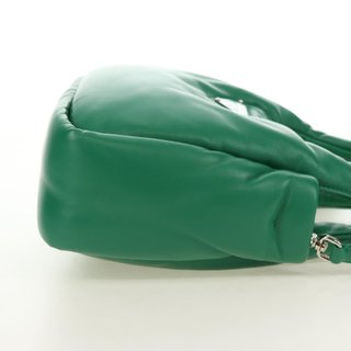 PRADA Hand Bag Leather 2way Green Silver Auth