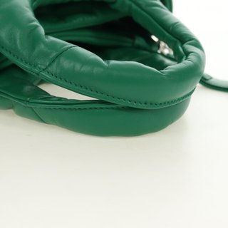PRADA Hand Bag Leather 2way Green Silver Auth