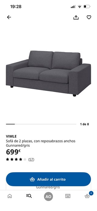 Sofá Ikea Vimle Gris Tela