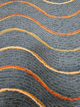 Alfombra 120×180 Lana Virgen Hispania Ondas Azul N