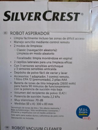 Robot Aspirador Silvercrest Blanco Cleaner Sensor