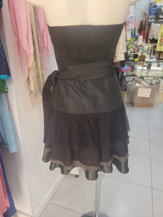 Vestido Zara palabra de honor negro