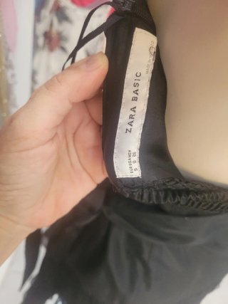 Vestido Zara palabra de honor negro