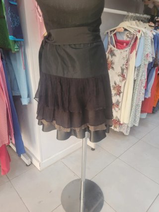 Vestido Zara palabra de honor negro