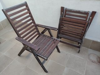 Silla de madera reclinable exterior
