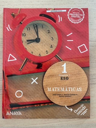 Libro de matemáticas de 1 E.S.O.