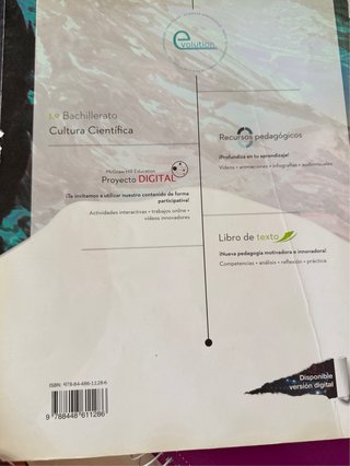La cultura científica 1 bachillerato : libro de...