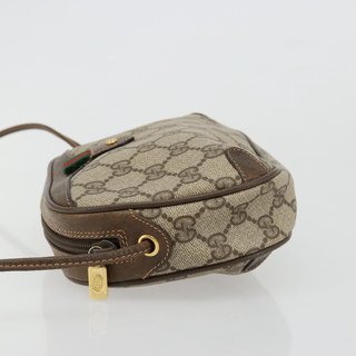 GUCCI GG Supreme Web Sherry Line Bag PVC Beige