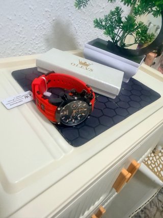 Reloj Olevs Negro y Rojo Hombre
