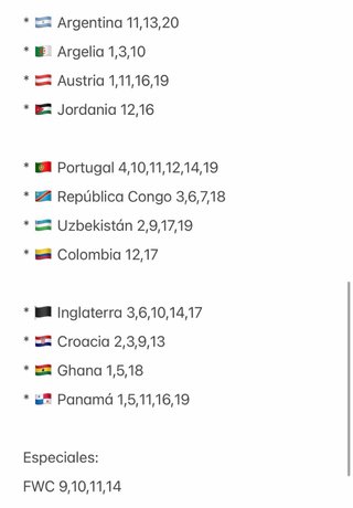 7 Cromos Mundial FIFA 2026.