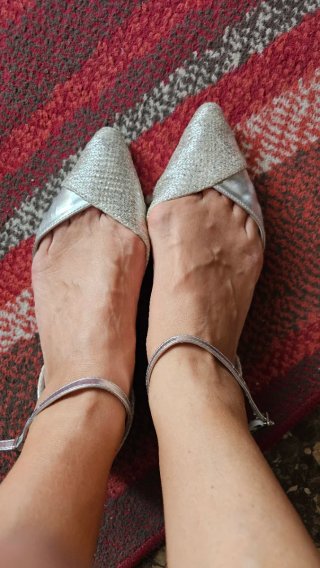 Zapatos de fiesta plateados talla 41