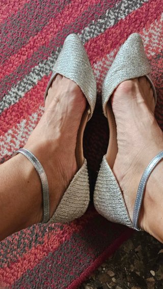 Zapatos de fiesta plateados talla 41