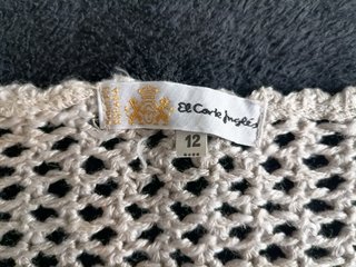 Camiseta calada beige