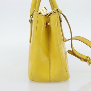 PRADA Galleria Hand Bag Patent Leather 2way
