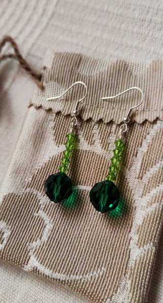 Pendientes Cristal Checo y Swarovski Verde