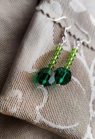 Pendientes Cristal Checo y Swarovski Verde