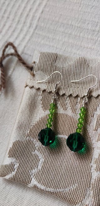Pendientes Cristal Checo y Swarovski Verde