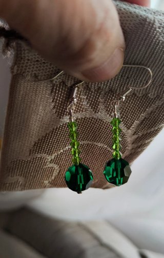 Pendientes Cristal Checo y Swarovski Verde