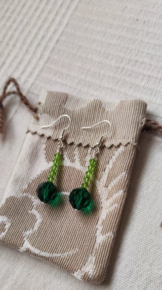Pendientes Cristal Checo y Swarovski Verde