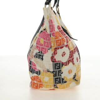 FENDI Zucchino Canvas Tote Bag Multicolor Gold