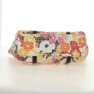 FENDI Zucchino Canvas Tote Bag Multicolor Gold